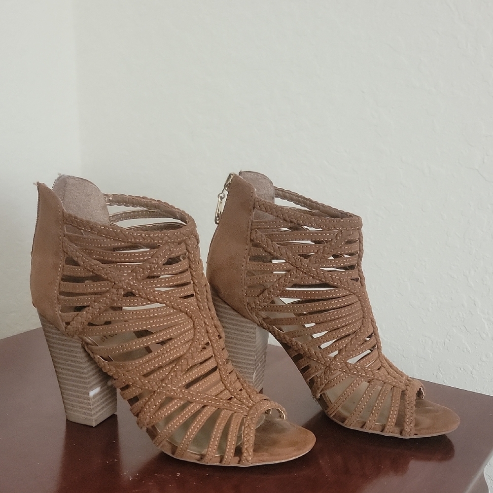 G by Guess Brown Strappy Heels